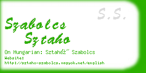 szabolcs sztaho business card